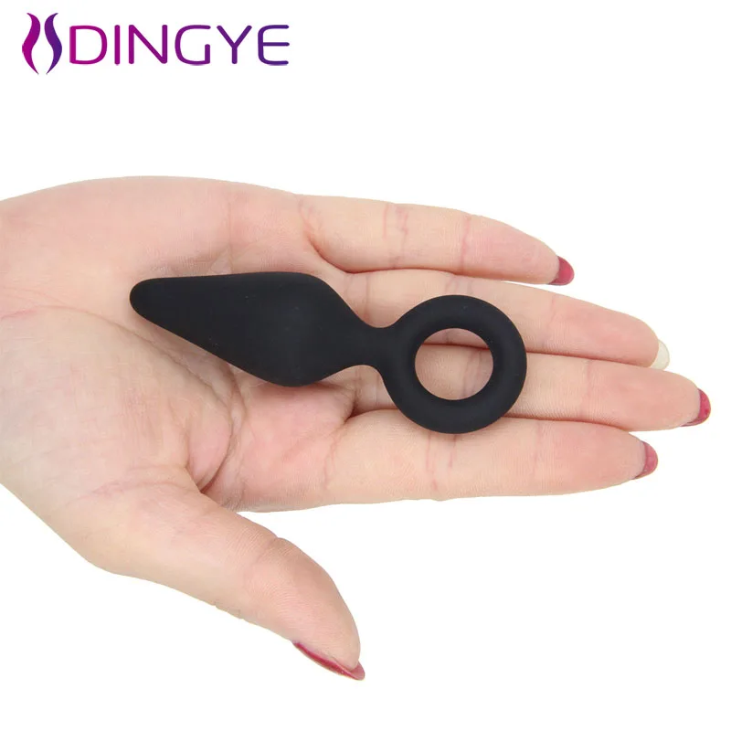 100%  Silicone  Anal Plug For Beginner Black WaterproofProstate Massager  Butt Plug Anal Sex Toys