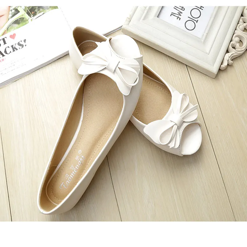 Taomengsi Ladies Sandals 2023 New Style Flat Bottom Fish Mouth Bow Knot Comfortable Anti Slip Soft Sole Shoes Shoes Tide