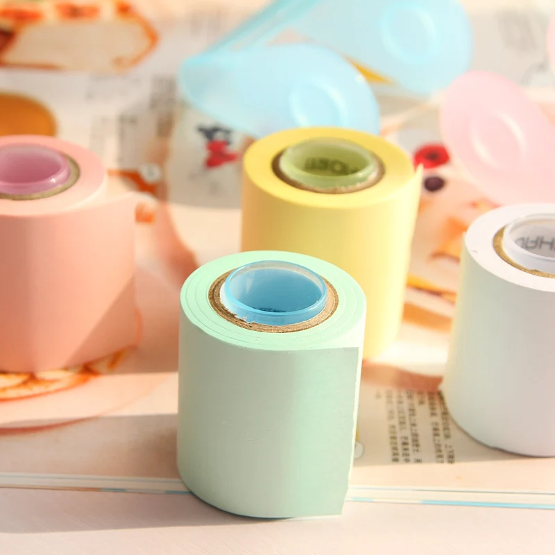 Papel de notas fofas criativas de papelaria em cores doces, adesivos convenientes Xpress, com assento de fita, pode rasgar o álbum H0072