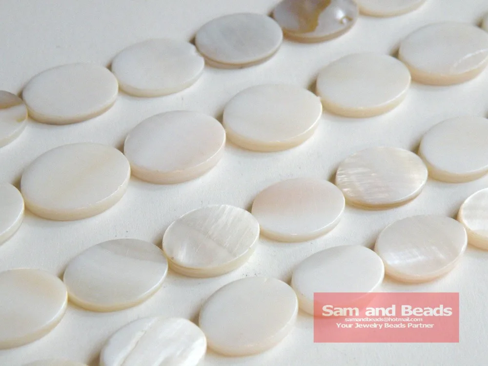 Wholesale!!! (1 Strands) 18x13x3mm  White Natural Mother of Pearl Shell Flat Oval Beads Approx 39CM Per Strand