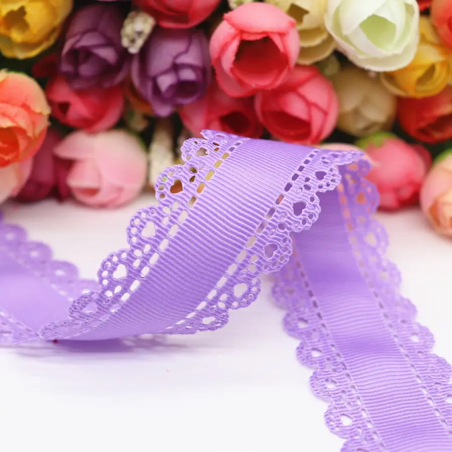 10 Yards Hohles Spitzen-Grosgrain-Band Pfirsichherz-Band 30MM für Haarschleifen DIY-Handarbeiten Handgemachte Accessoires M19042702 – Detail 11