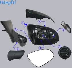 Original Car Accessories For Toyota Yaris 2012~2019 Rearview Mirror Assembly Rearview Mirror Cover Frame Turn Signal Bracket