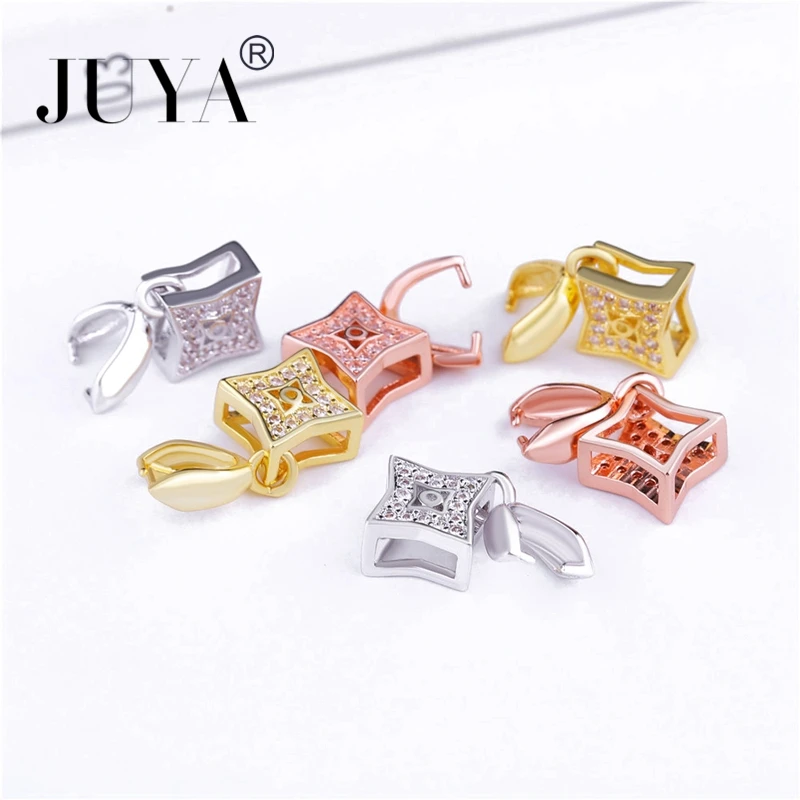 Fashion Jewelry Vintage Zircon Star Floating Charms For Jewelry Making Handcraft Copper Micro Pave Clasps Wholesale Pendants