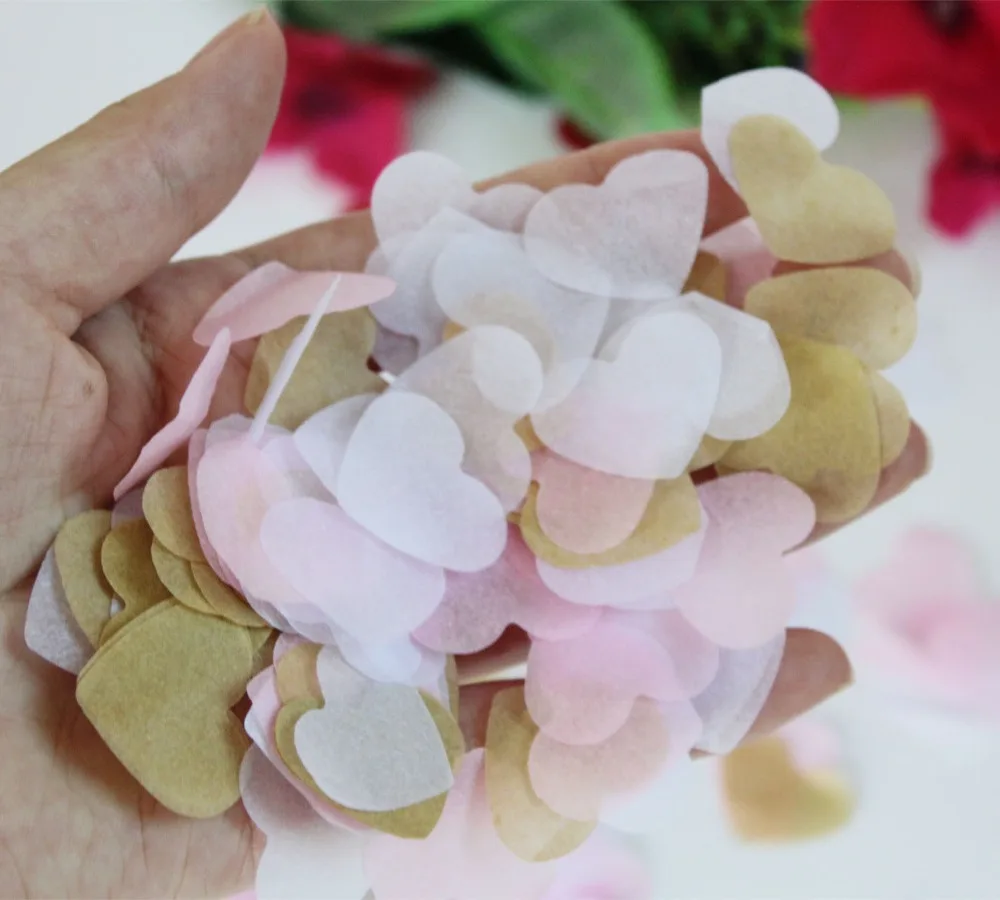 

Gold White Pink Mixture Heart Wedding Throwing Confetti Bridal Shower Birthday Party Table Decorations Biodegradable Flameproof