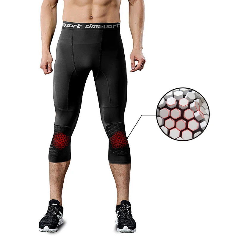 Pantaloncini da basket 3/4 di Compressione Corsa e Jogging pantaloni Degli Uomini Ritagliata Calzamaglie Leggings Basket Sport Gonne e Pantaloni Da
