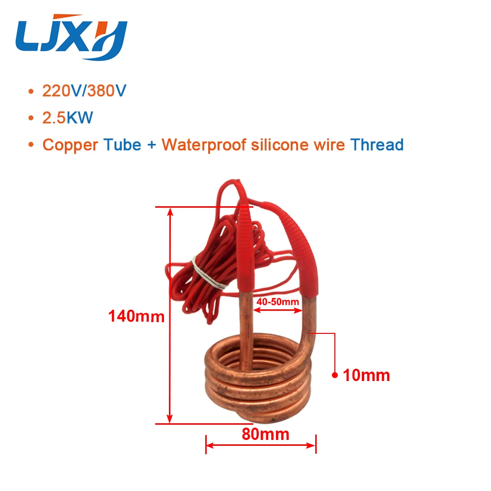 LJXH Heater for Water Distiller,2500W/3000W/4500W Heating Element for Water,220V/380V Spring Coil Heat Tube for Bucket