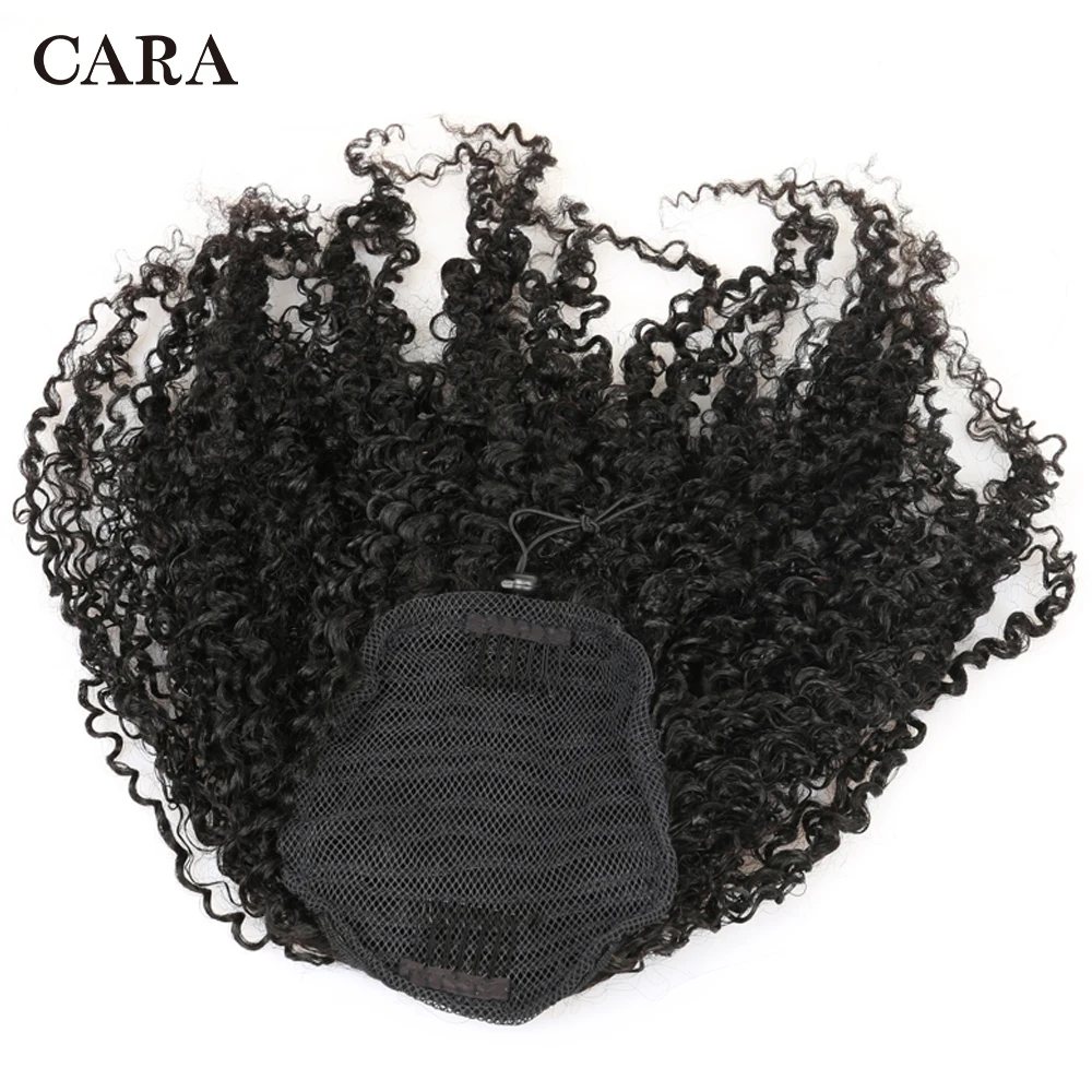 3B 3C Afro Kinky Curly Ponytail Human Hair Extensions Clip In Ponytail Brazilian Drawstring Ponytails Natural For Black Women