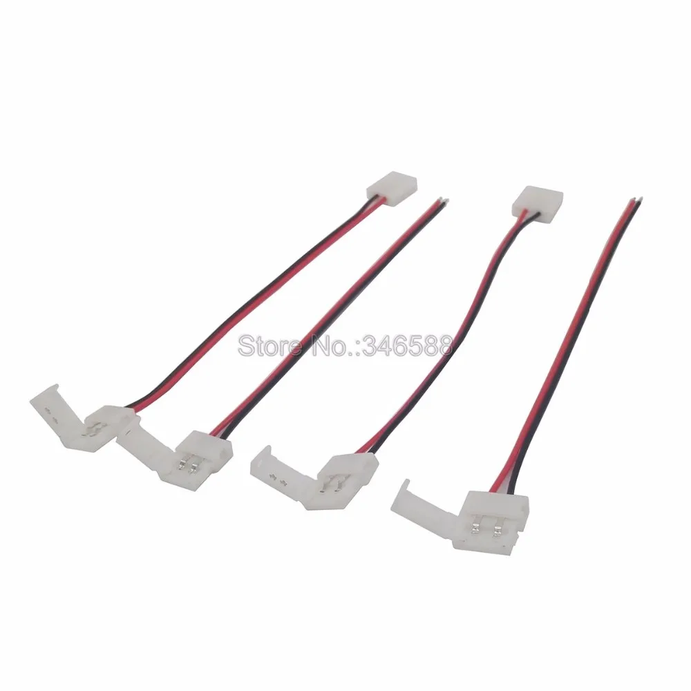 LED Strip Connector 2pin 10mm / 2pin 8mm with 15cm Wire Cable Free Welding Solderless Connector 5pcs/lot for Single Color Strip image 2