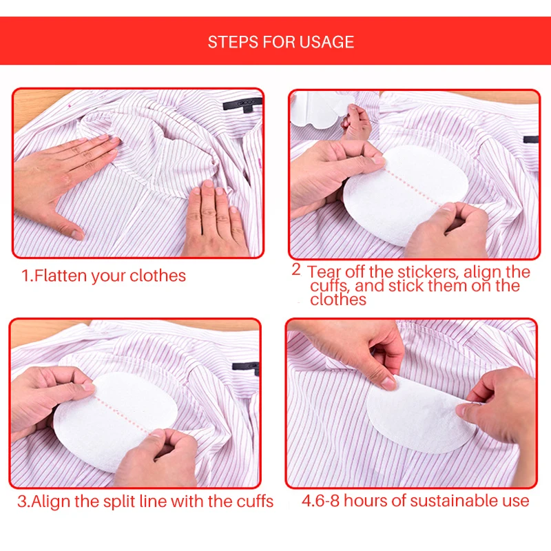 20/30/40/50Pcs Disposable Underarm Sweat Pads for Clothing Anti Sweat Armpit Absorbent Pads Summer Deodorants Stickers