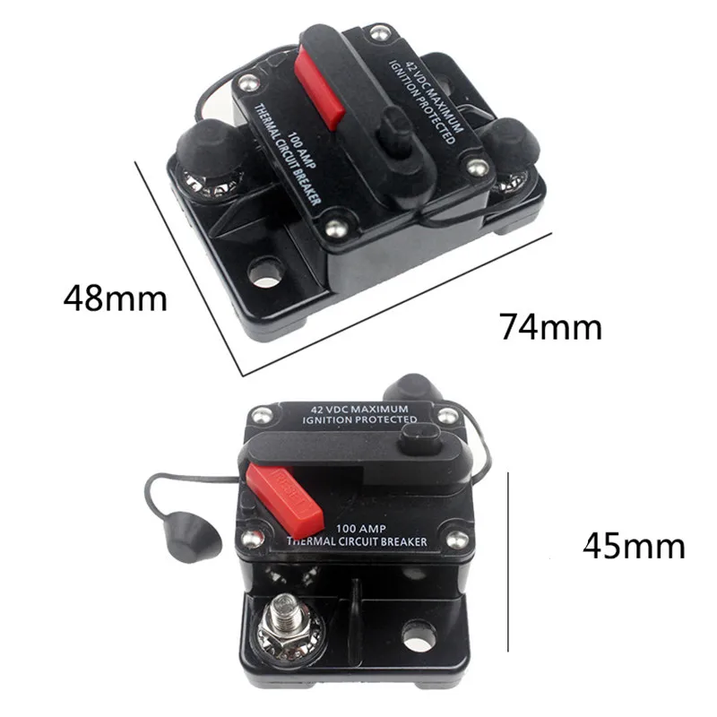 50-300A AMP Circuit Breaker Dual Battery IP67 Waterproof 12V 24V Fuse Manual Reset Car Circuit Breaker