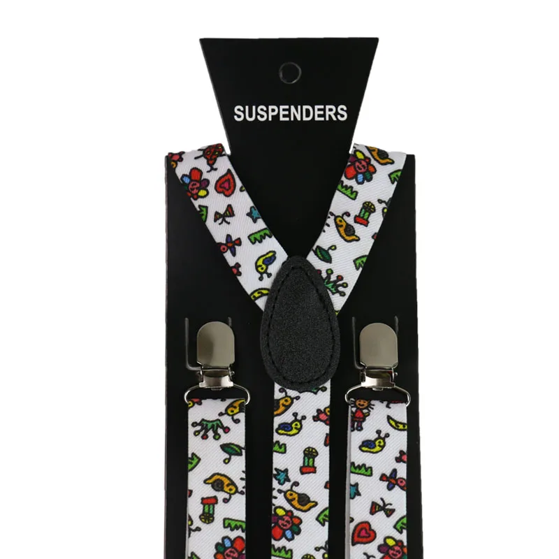 Fashion Cartoon Print Suspenders 2.5cm Men Women Unisex Y-back Classic Suspender Braces