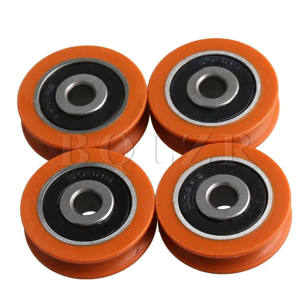 Bqlzr 29 Milímetros Fora Dia Laranja Nylon U-tipo de Pacote de Pista Sulco Rolamento de Roda Polia para Portas e Janelas de 4
