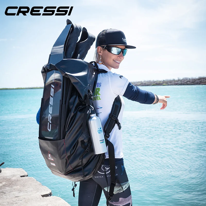 

Cressi DRY GARA Free Diving Fin Bags Big Volume Long Flipper Package Backpack Easy Carry Dive Equipment