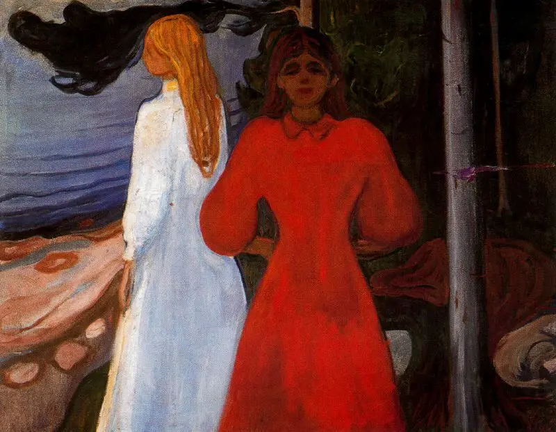 

Oil Painting Reproduction on Linen Canvas,red-and-white-1900 by Edvard Munch,100% handmade,abstract oil painting