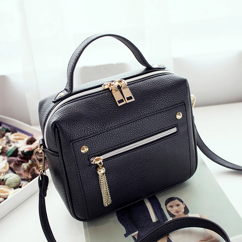 REPRCLA High Quality Tassel Women Messenger Bags Luxury Handbags Top-handle Bag PU Leather Shoulder Bag Crossbody Women Bag