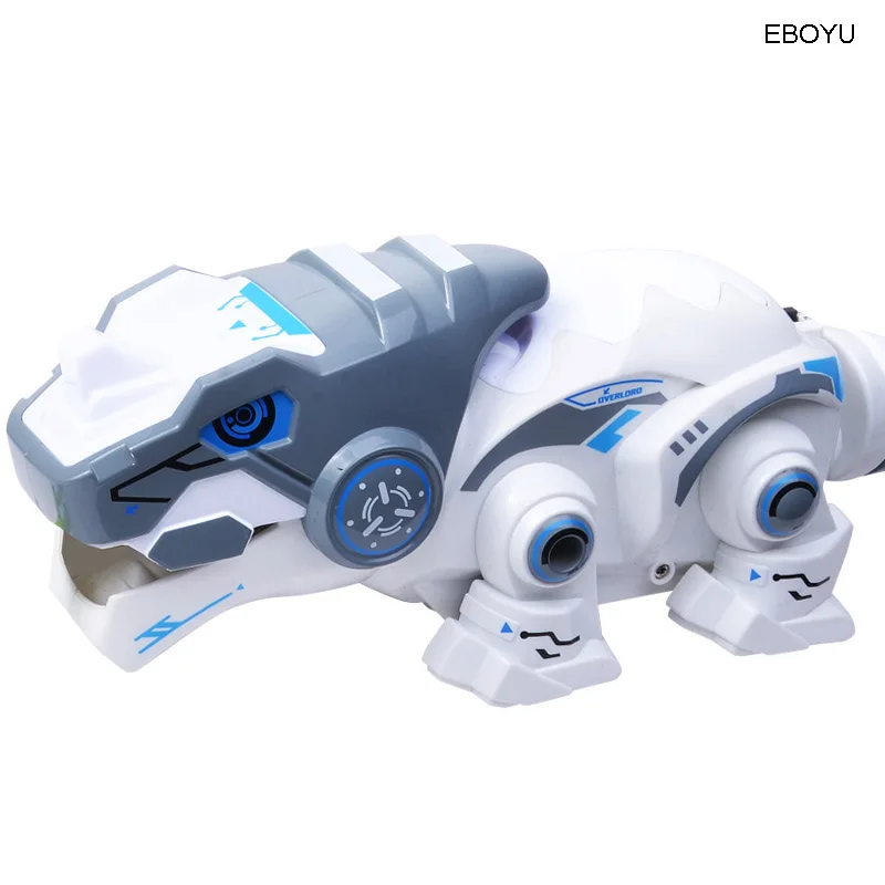 EBOYU – jouet de dinosaure Robot RC 777 – 619, avec lumières LED multicolores et Action de capture d'insectes, jouet pour animaux de compagnie de dinosaure affamé