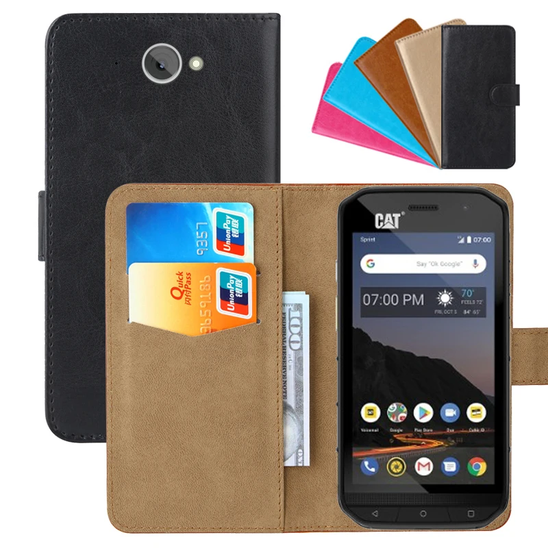 

Luxury Wallet Case For Caterpillar Cat S48c PU Leather Retro Flip Cover Magnetic Fashion Cases Strap