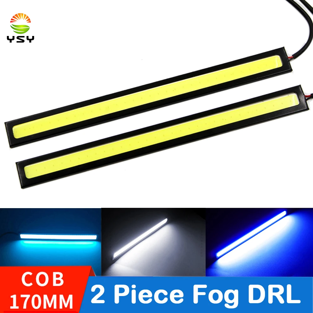 2pcs 17cm Universal Daytime Running Light COB DRL LED Car fog Lamp External Lights Auto Waterproof Car Styling Led DRL Lamp