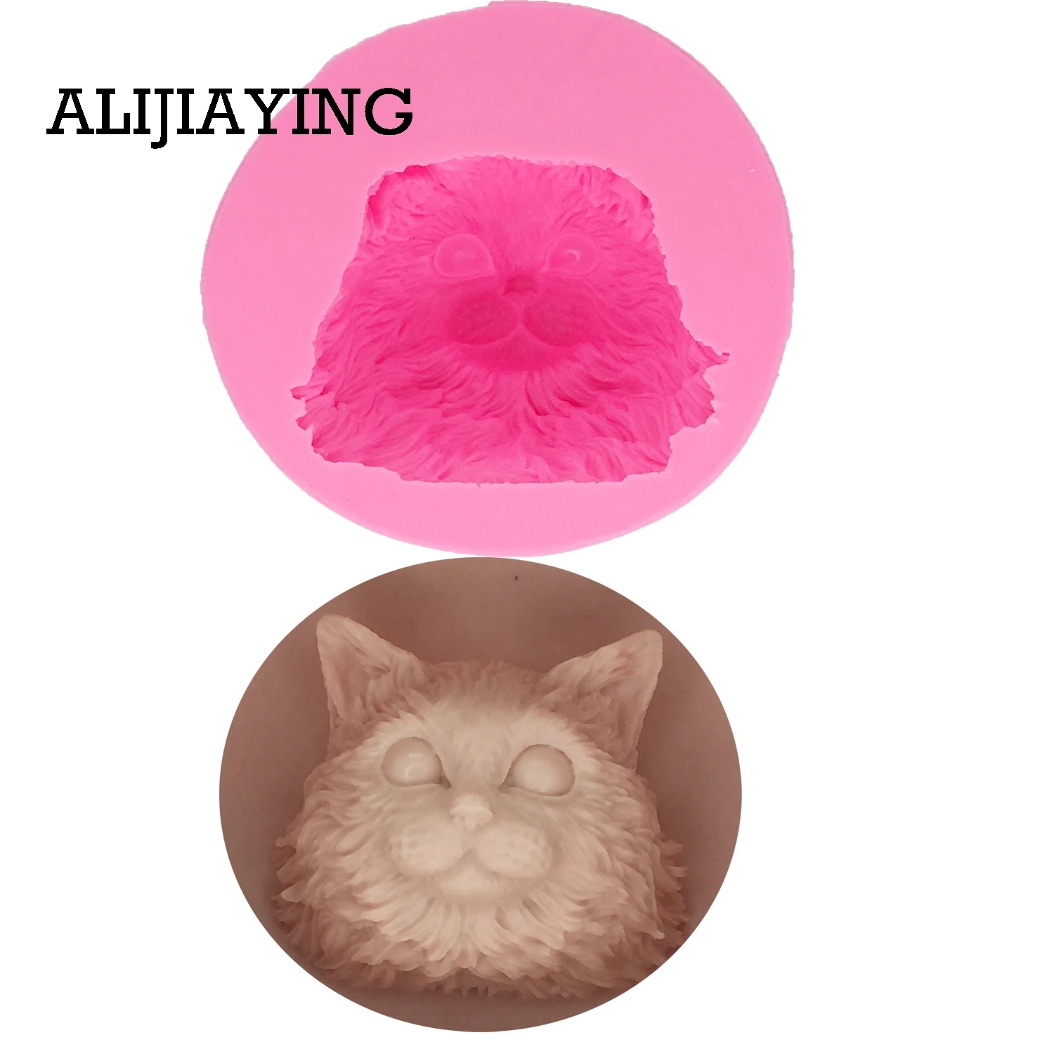 M1296 DIY Cat head Silicone Mold Sugarcraft Candy Fondant Molds Cake Decorating Tools Soap Resin Clay Chocolate Moulds