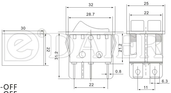 Free Delivery. The boat ship type switch dual 4 four feet long, 32 mm wide and 25 mm without light