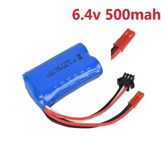 6.4v 500mah Li-ion Battery JST plus for wltoys rc car climbing Offroad racing XQWR14 HBX 2098B RC Car