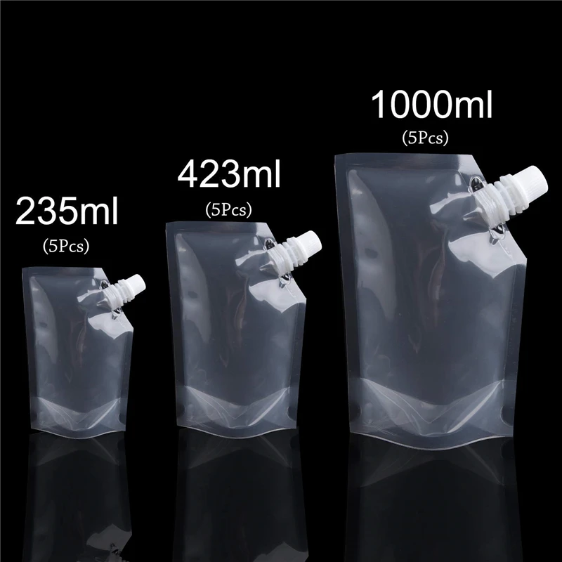 20pcs/set Plastic Reusable Liquor Pouch Clear Heavy Duty Drinks Flasks Concealable Drinking Flasks Cruise Bags Kit with Funnel