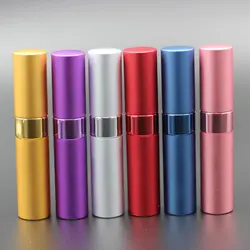 50pcs/Lot Empty 15ml Refillable Anodized Aluminum Glass Perfume Atomizer Bottle Travel Wholesale Spray Scent Bottle Pump Case