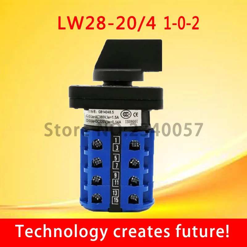 LW28-20A Universal Switch , 3Position 4/8/12/16/20Terminals Rotary Cam Changeover Switch 550V 20A 1/2/3/4/5 knots