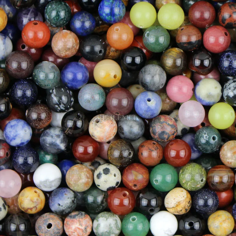 Wholesale 4 6 8 10mm Mixed Natural Stone Beads Round Loose Stone Beads For DIY Jewelry Making Bracelet Necklace Jewelry