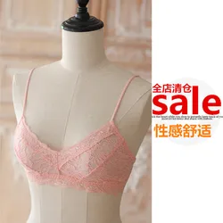 Reggiseno sexy in pizzo trasparente super sottile reggiseno senza fili biancheria intima per dormire