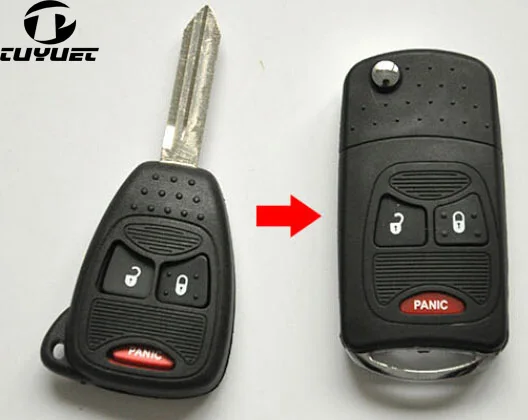 

Small Button Type Uncut Blade FOB Case 2+1/3 Buttons For Chrysler Modified Flip Folding Remote Key Shell