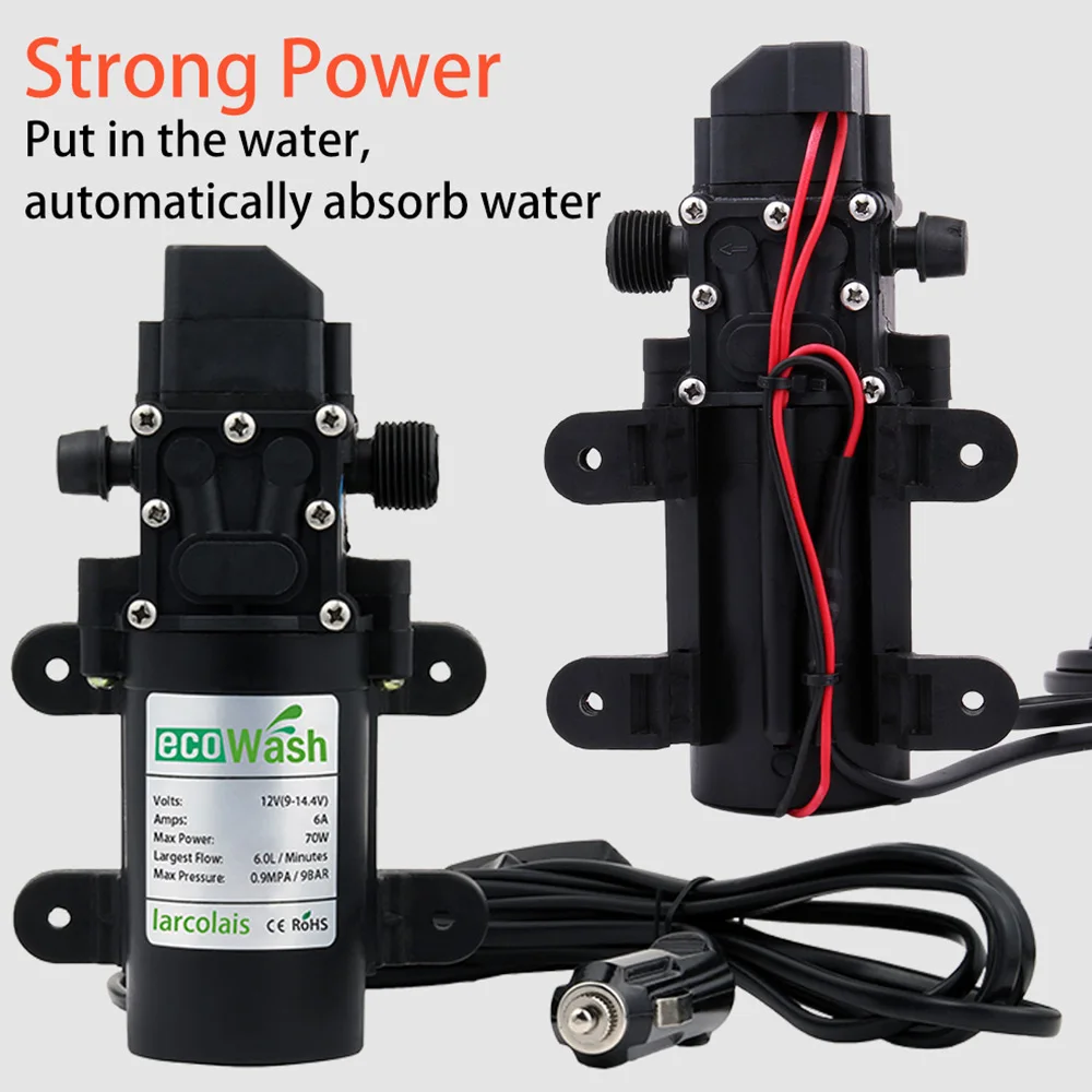 Car Washer 12V Gun Pump High Pressure Cleaner Car Care Portable Washing Machine Electric Cleaning Auto Device Self-priming Tool