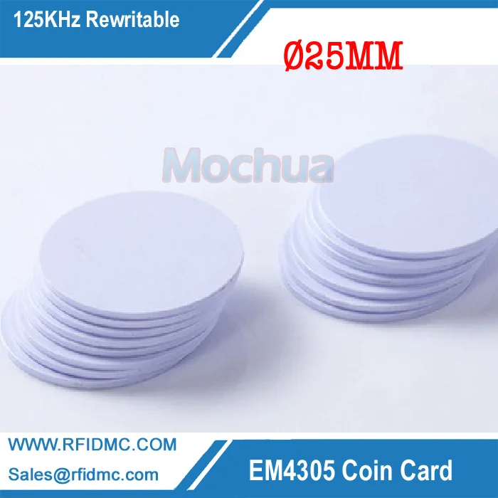 

125KHz EM4305 Tag PVC with Rewritable Coin Cards For Copy Key