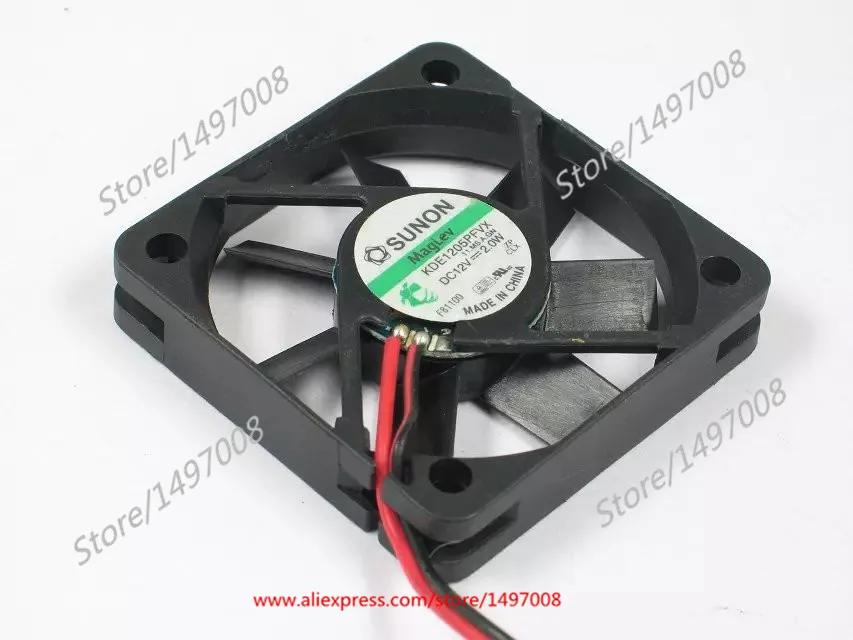 

SUNON KDE1205PFVX 11.MS.A.GN DC 12V 2.0W 2-wire 50x50x10mm Server Cooling Fan