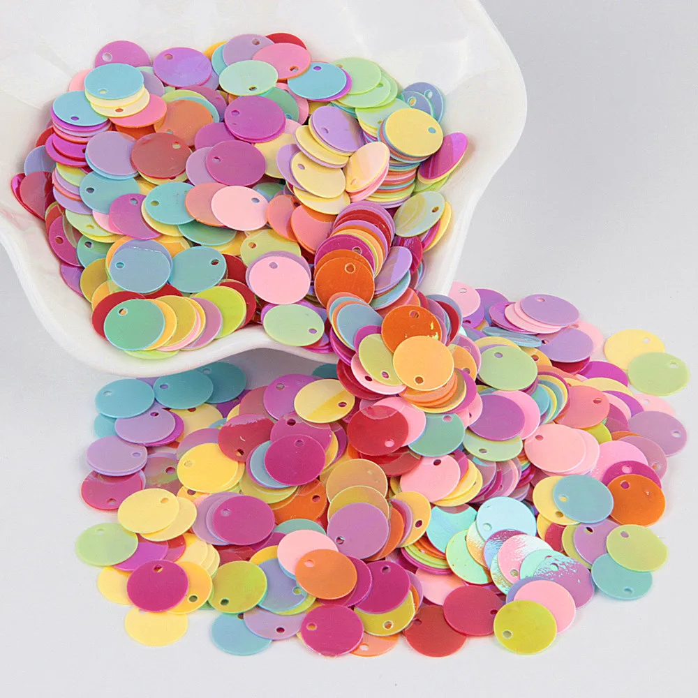 Sequin 10mm 15mm 20mm Pvc Flat Round Loose Sequins Paillettes Sewing Wedding Crafts Women DIY Accessory Lentejuelas Para Coser