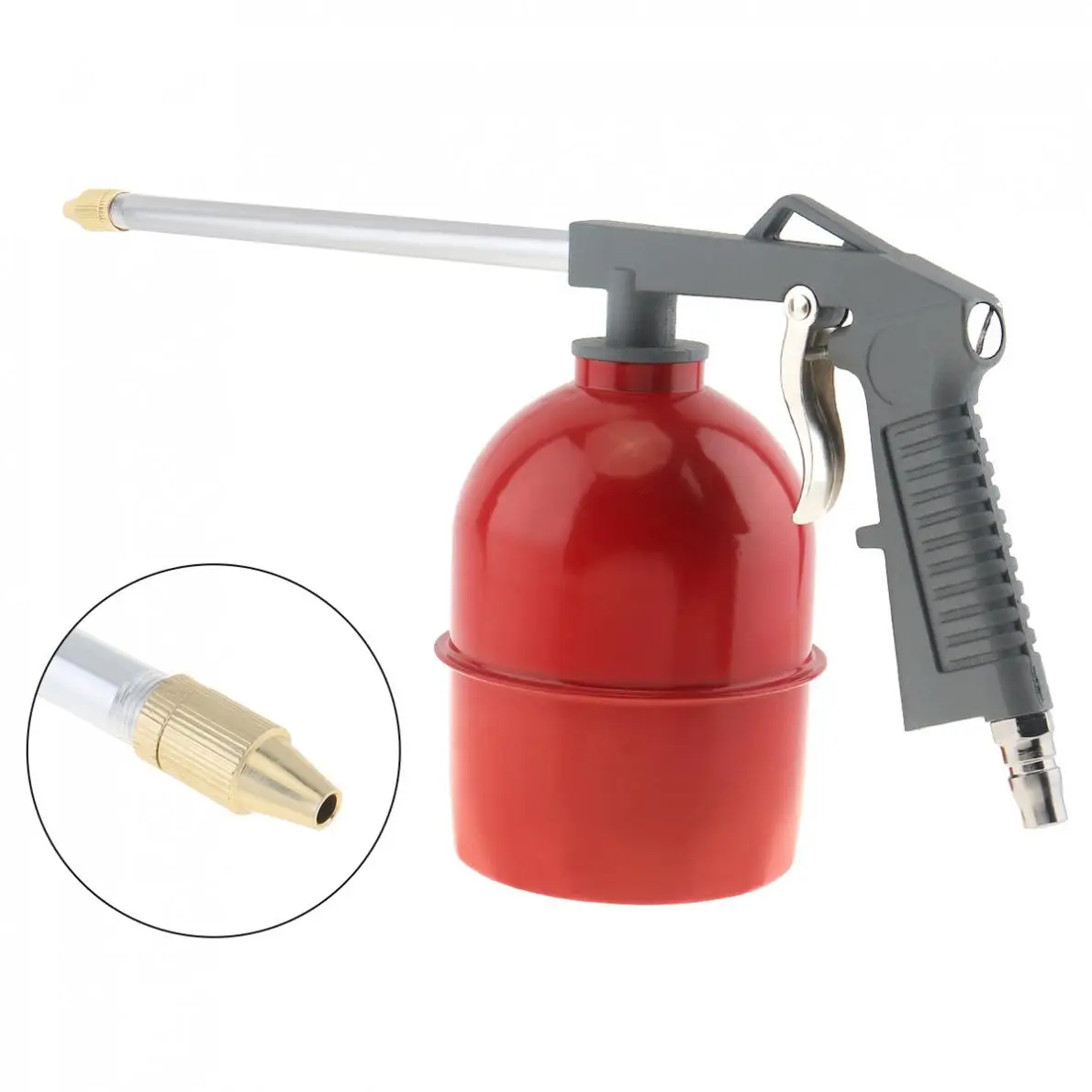 1-3pcs Red Pot Type Pneumatic Spray Gun with 6mm Nozzle Caliber and Aluminum Pot for Furniture / Factory Facilities