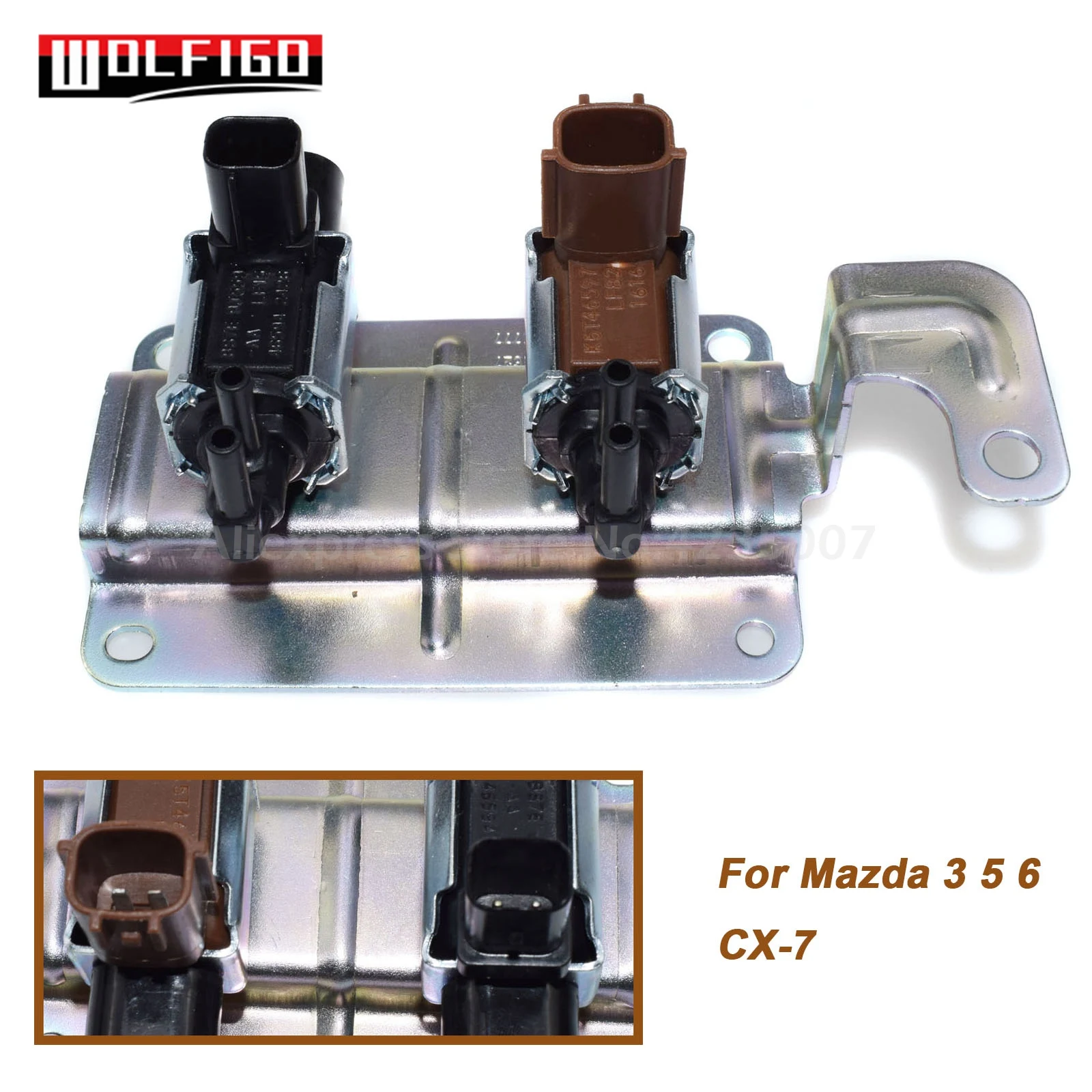 WOLFIGO Vapor Canister Purge Solenoid Valve for Mazda 3 BK BL BM 5 6 GH CX-7 K5T81980, K5T81297, K5T81777, K5T46597, LF82-18-740