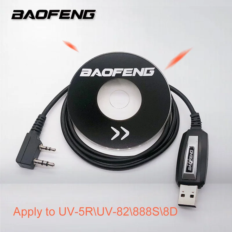 

Оригинальный оригинальный USB-кабель для программирования Baofeng с драйвером CD для рации