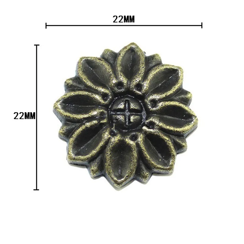 Vintage Alloy Coner Cabochon,Ancient Flower Corner,Flatback Metal Embellishments Scrapbooking,Decor Wooden Box Bronze,22mm,20Pcs