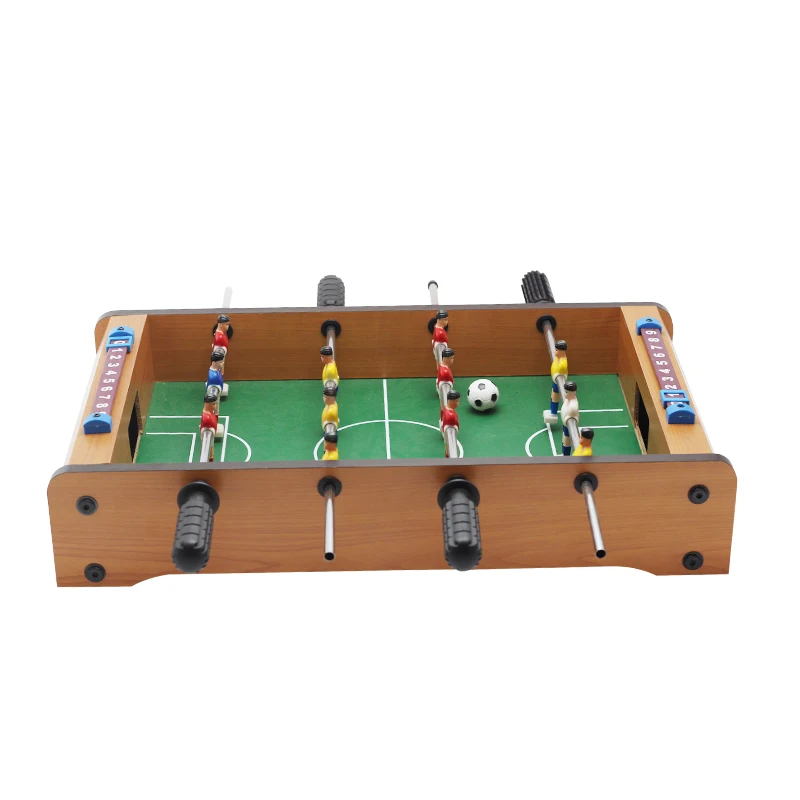 Jogo de mesa de futebol de madeira para crianças, 4 bares, brinquedo para crianças, conjunto de futebol de mesa com 2 bolas, esportes, jogos de família, 34.5*23*7cm