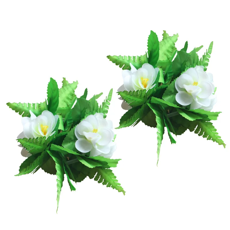 Green Hawaiian Wreath Artificial Leaf Garland Necklace Bracelet Fancy Dress Wedding Party Hawaii Beach Stage Costume