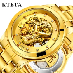 Golden Dragon Wrist Watch Men Automatic Mechanical Watch Mens Watches Top Luxury Brand Famous Clock For Male Relogio Masculino