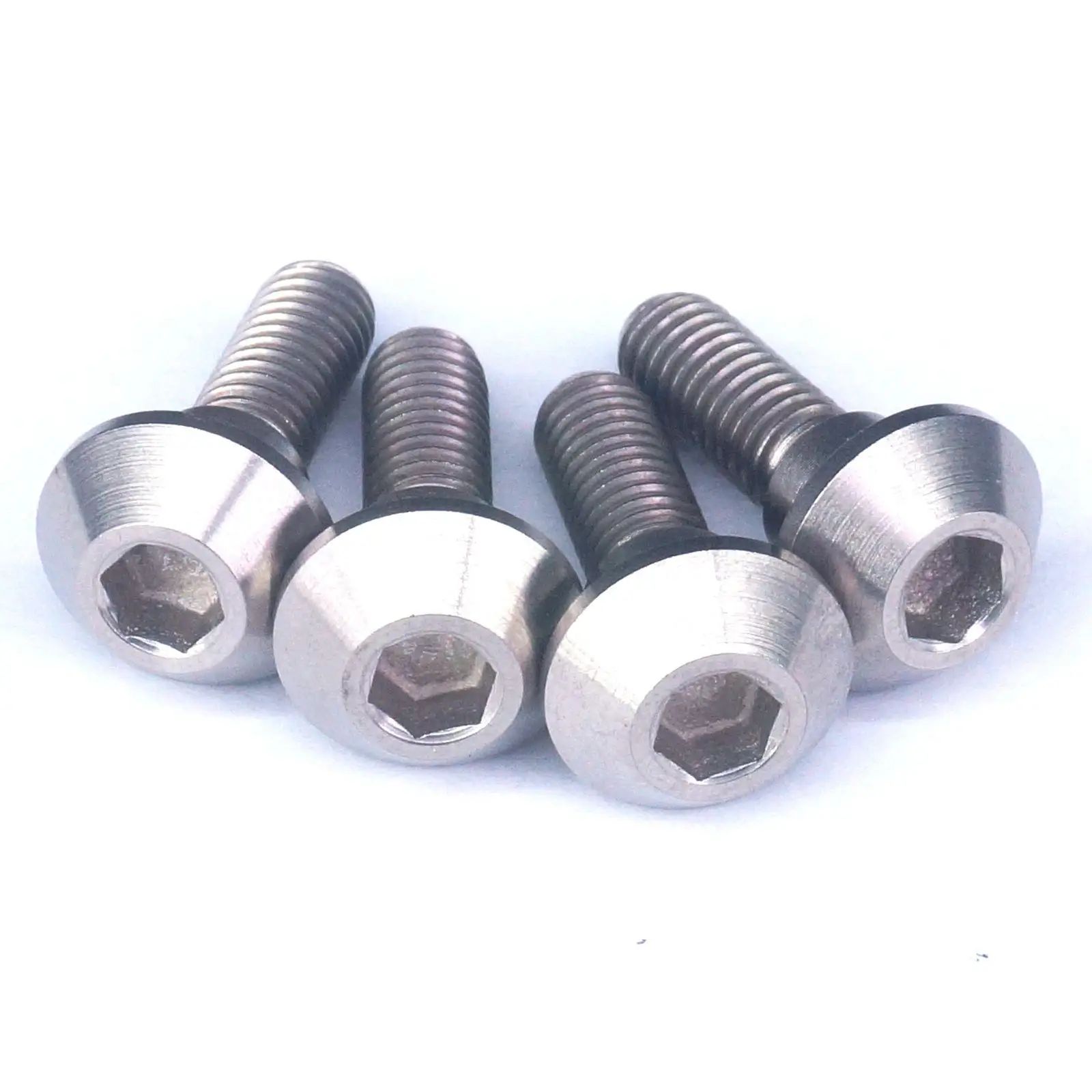 4 PCS M6x20mm Ti GR5 Titanium Cone Head Bolts For Motorcycle Disc Brake