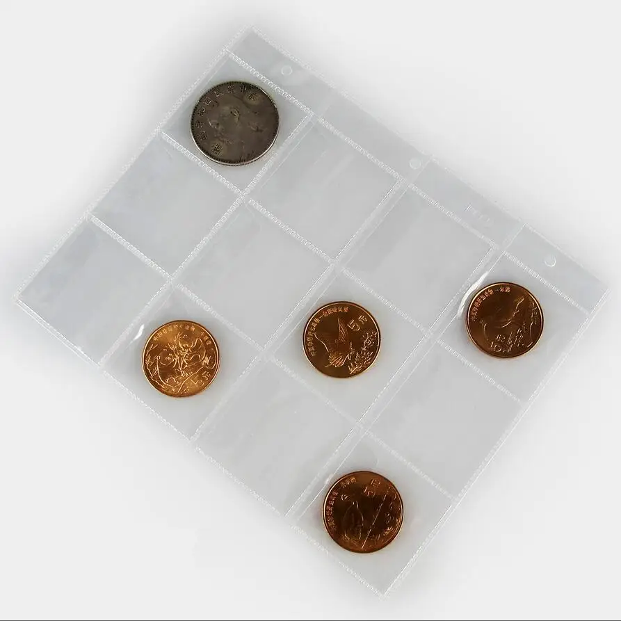 3 Hole leather empty coin album paper money Most 20 sheets Commemorative Coin Collection album Folder books books for coins