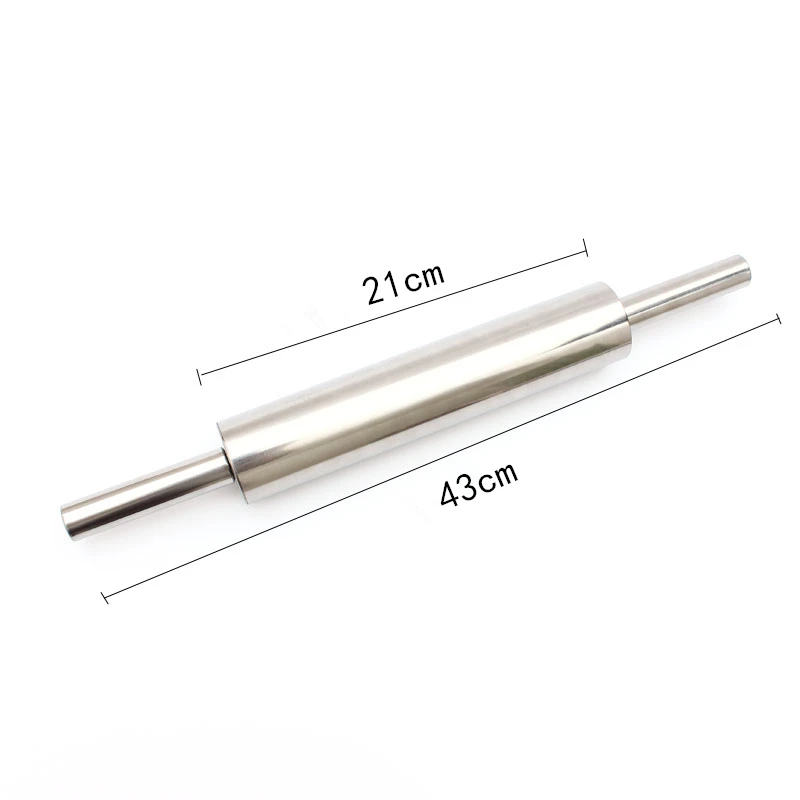 1Pc Baking Tools High Quality Stainless Steel 17inch / 15 inch Rolling Pin Fondant Roller Dough Roller 2 sizes for choice