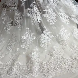 Wedding Dress Lace Decoration Fabric, Sequins, Handmade DIY Material, Embroidery Accessories, Black White, RS1229