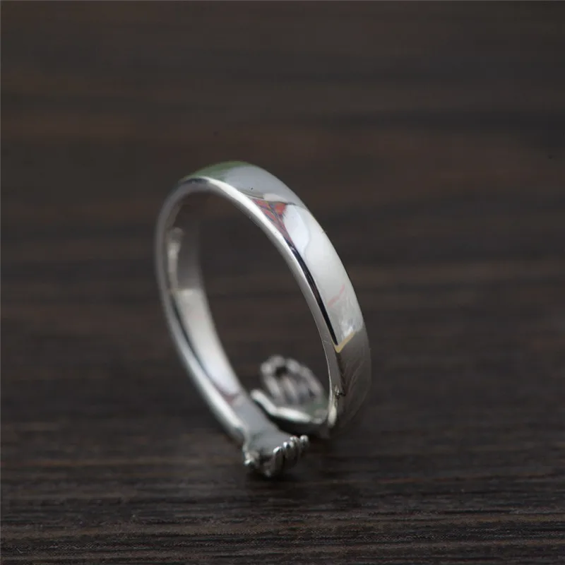 Tigrade Solide 925 Sterling Silber Arm Umarmung Offene Ringe für Frauen Männer Geschenk Sterling Silber Ring Resizable Einfache Mode Schmuck – Detail 8