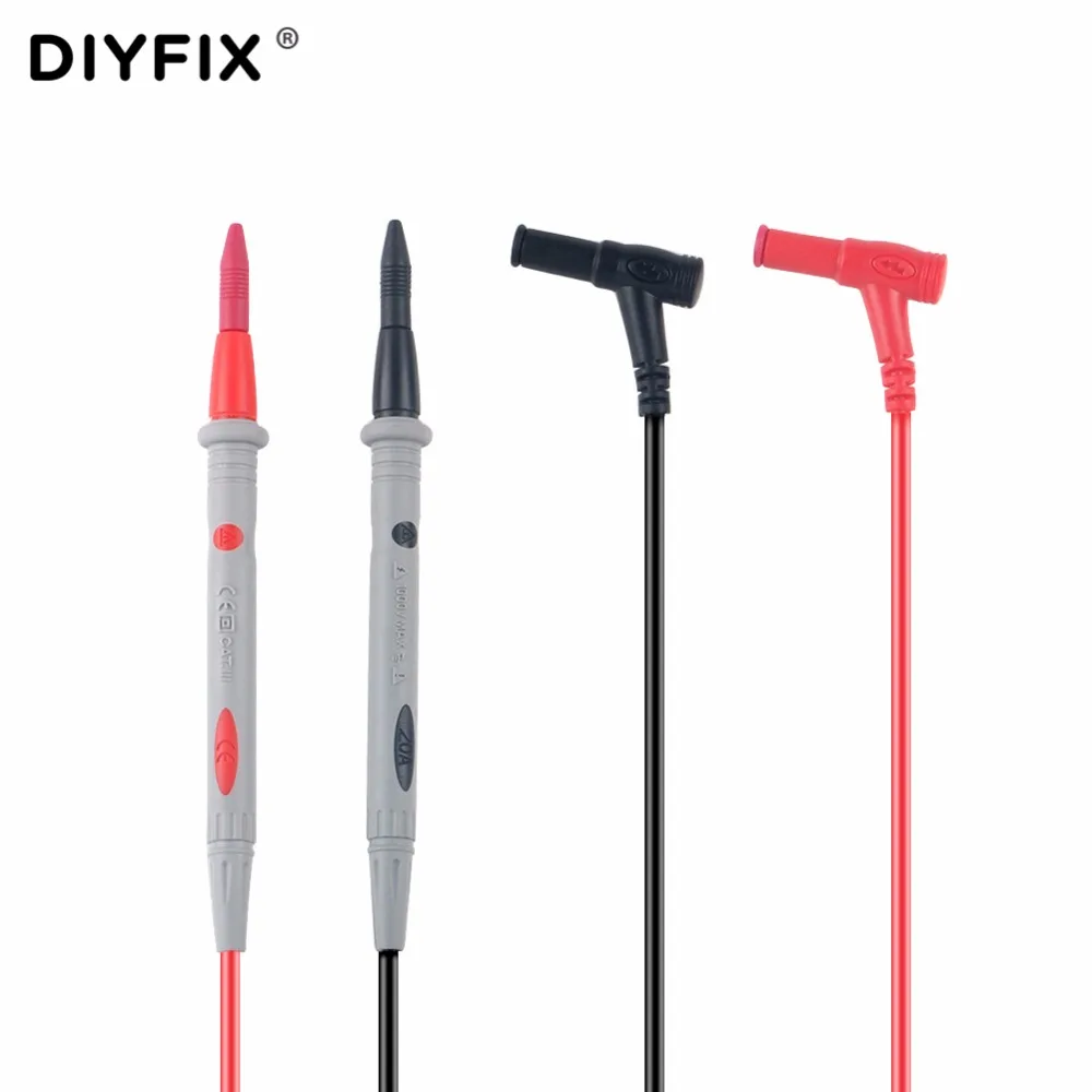 DIYFIX 1 زوج القط الثالث 1000 فولت 20A سلك السيليكون التحقيق موصلات اختبار دبوس ل الرقمية المتعدد إبرة تلميح متعدد متر تستر التحقيق