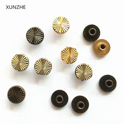 XUNZHE New 20pcs 10*5 mm Sunflower model Luggage Leather metal Craft Solid Screw Nail Rivet Head Belt/strap Rivets Book screws