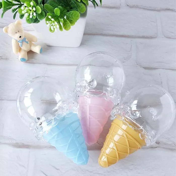 20PCS/Lot Creative Ice Cream Shape Plastic Candy Box Baby Birthday Gift Box Baby Shower Personality Gift Box